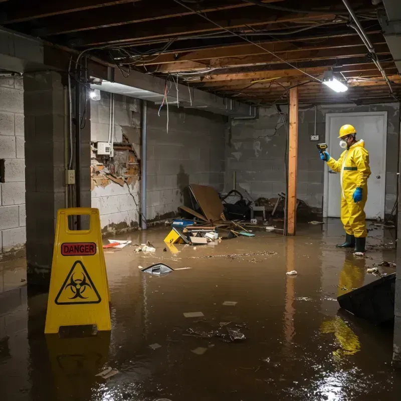 Flooded Basement Electrical Hazard in Eaton, OH Property